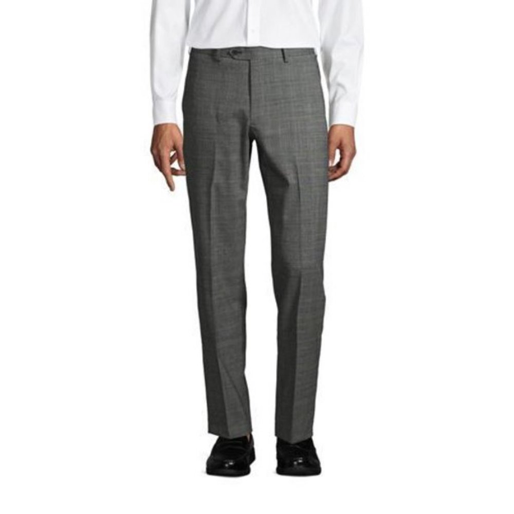 NWT‎ LANDS' END TRADITIONAL FIT DRESS PANTS GRAY GLEN PLAID 37